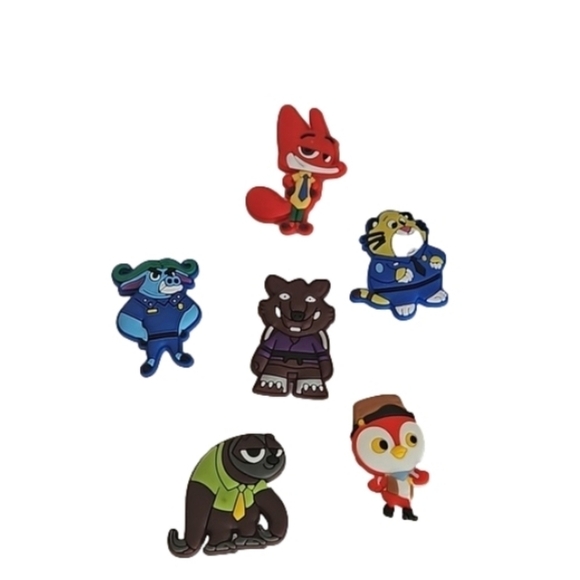 Crock Charm Bundle of 6 Zootopia characters Jibbitz Charm Kid's cartoon bundle - Picture 1 of 8